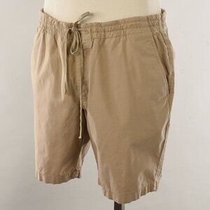 THE MENS STORE Khaki Pull On Cotton Poplin Drawstring Dock Shorts 36 NWT